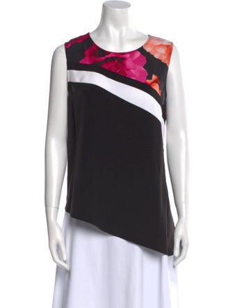 Calvin Klein Collection Printed Scoop Neck Top