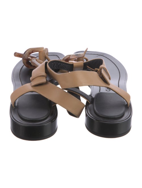 Calvin Klein Collection Leather T-Strap Sandals