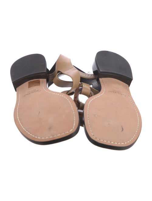 Calvin Klein Collection Leather T-Strap Sandals