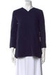 Calvin Klein Collection V-Neck Three-Quarter Sleeve Blouse