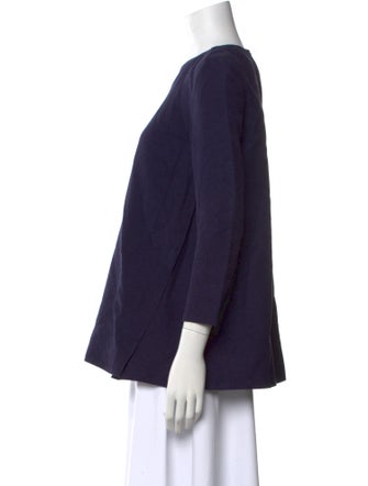 Calvin Klein Collection V-Neck Three-Quarter Sleeve Blouse