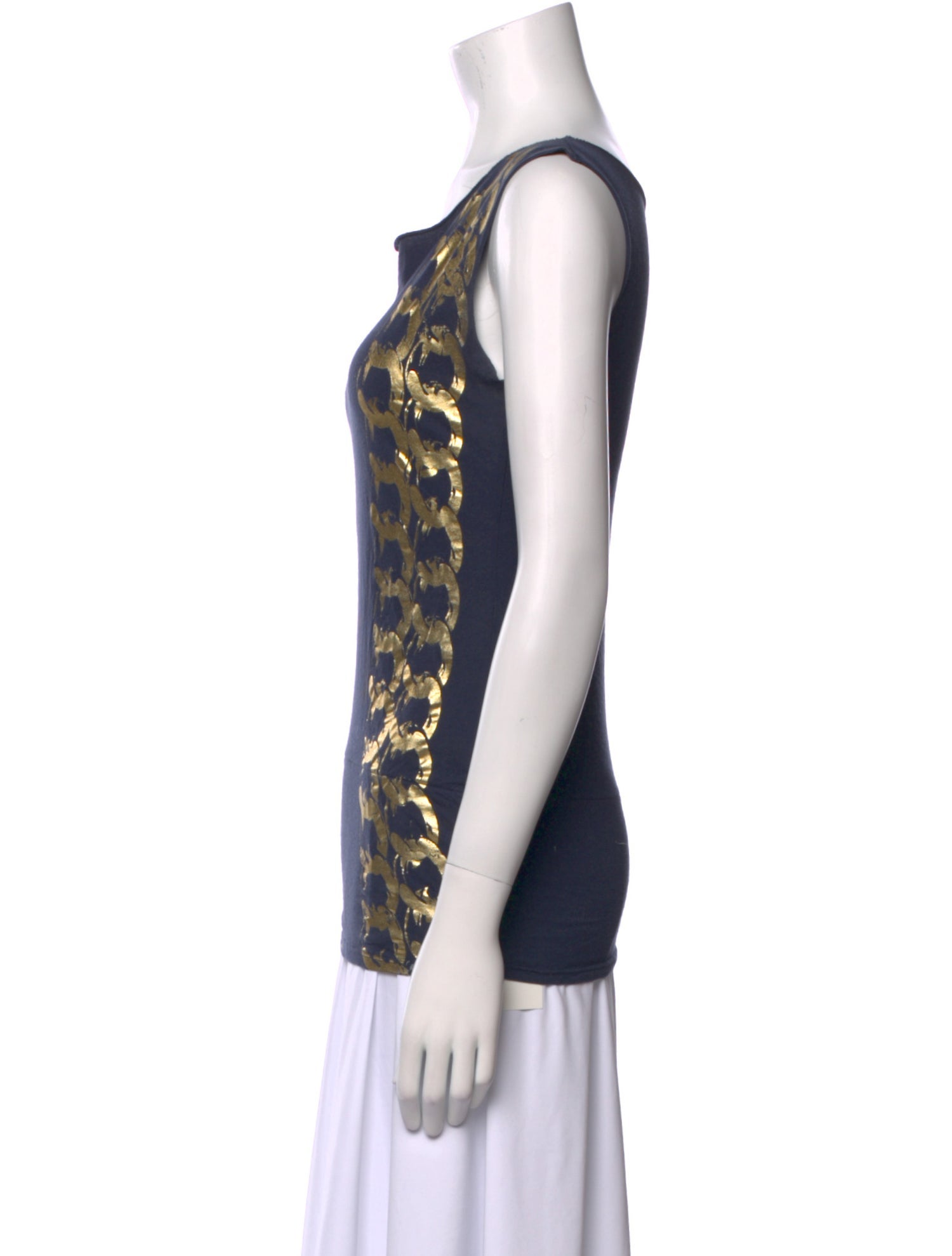 Calvin Klein Collection Printed Scoop Neck Top