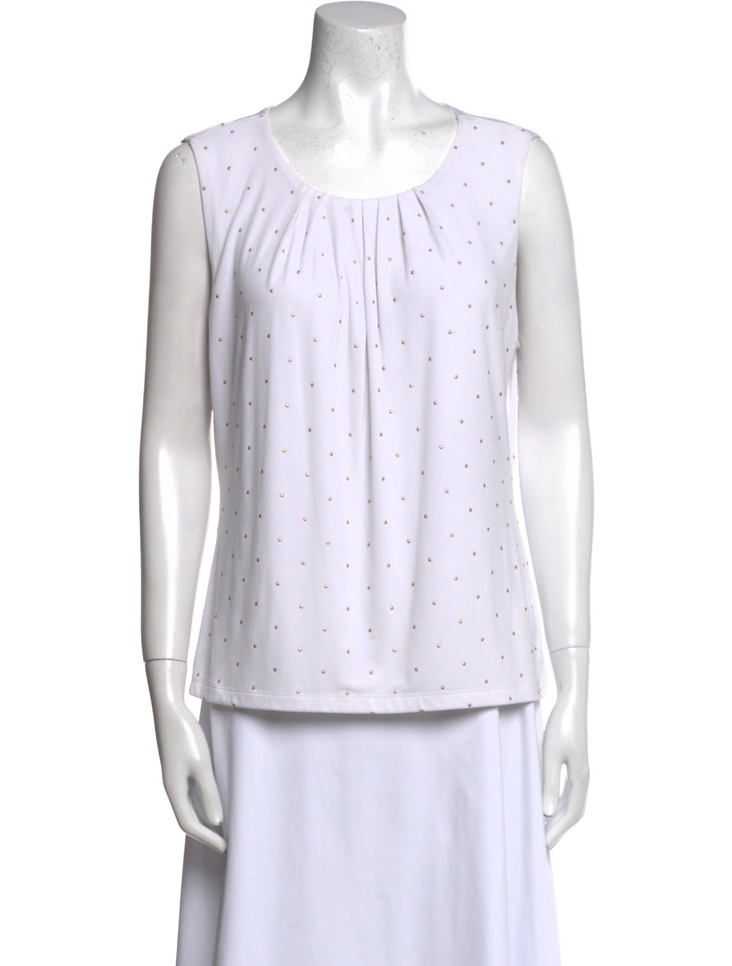 Calvin Klein Collection Polka Dot Print Scoop Neck Polo