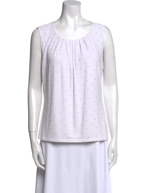 Calvin Klein Collection Polka Dot Print Scoop Neck Polo