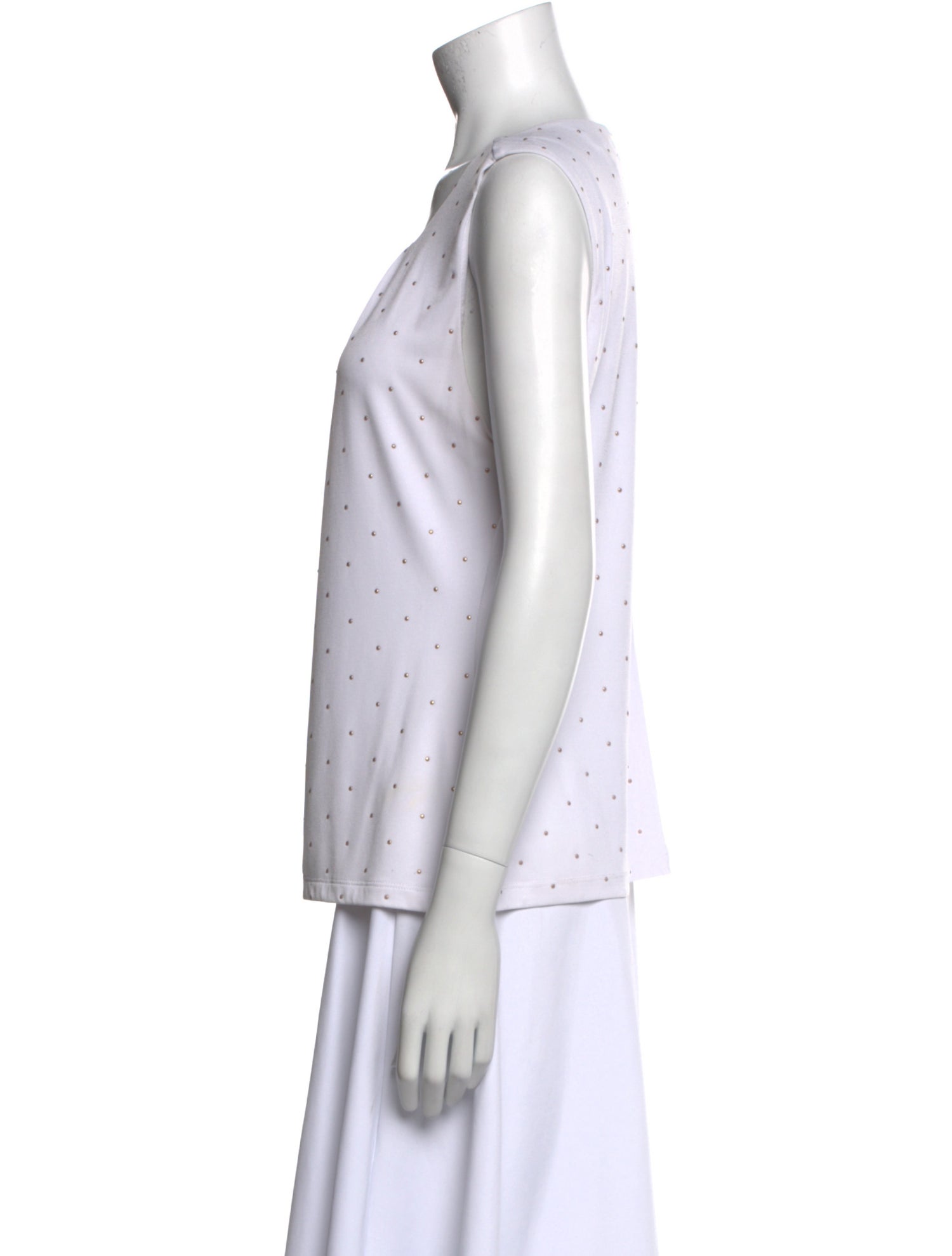 Calvin Klein Collection Polka Dot Print Scoop Neck Polo