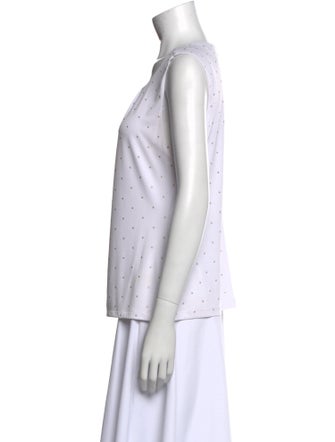 Calvin Klein Collection Polka Dot Print Scoop Neck Polo