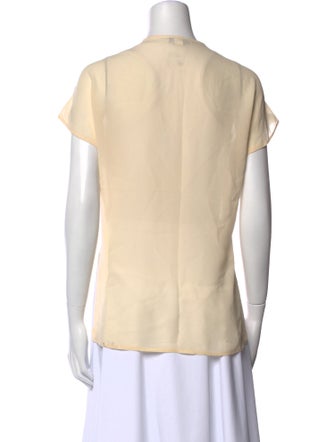 Calvin Klein Collection Silk V-Neck Blouse