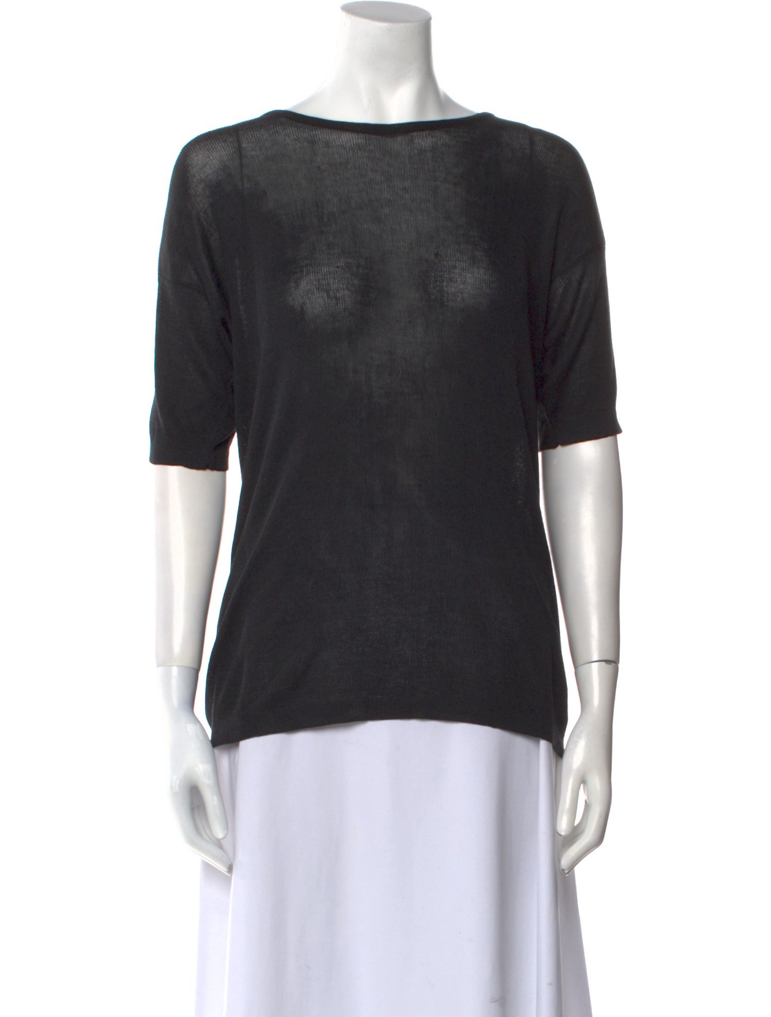 Calvin Klein Collection Silk Bateau Neckline T-Shirt
