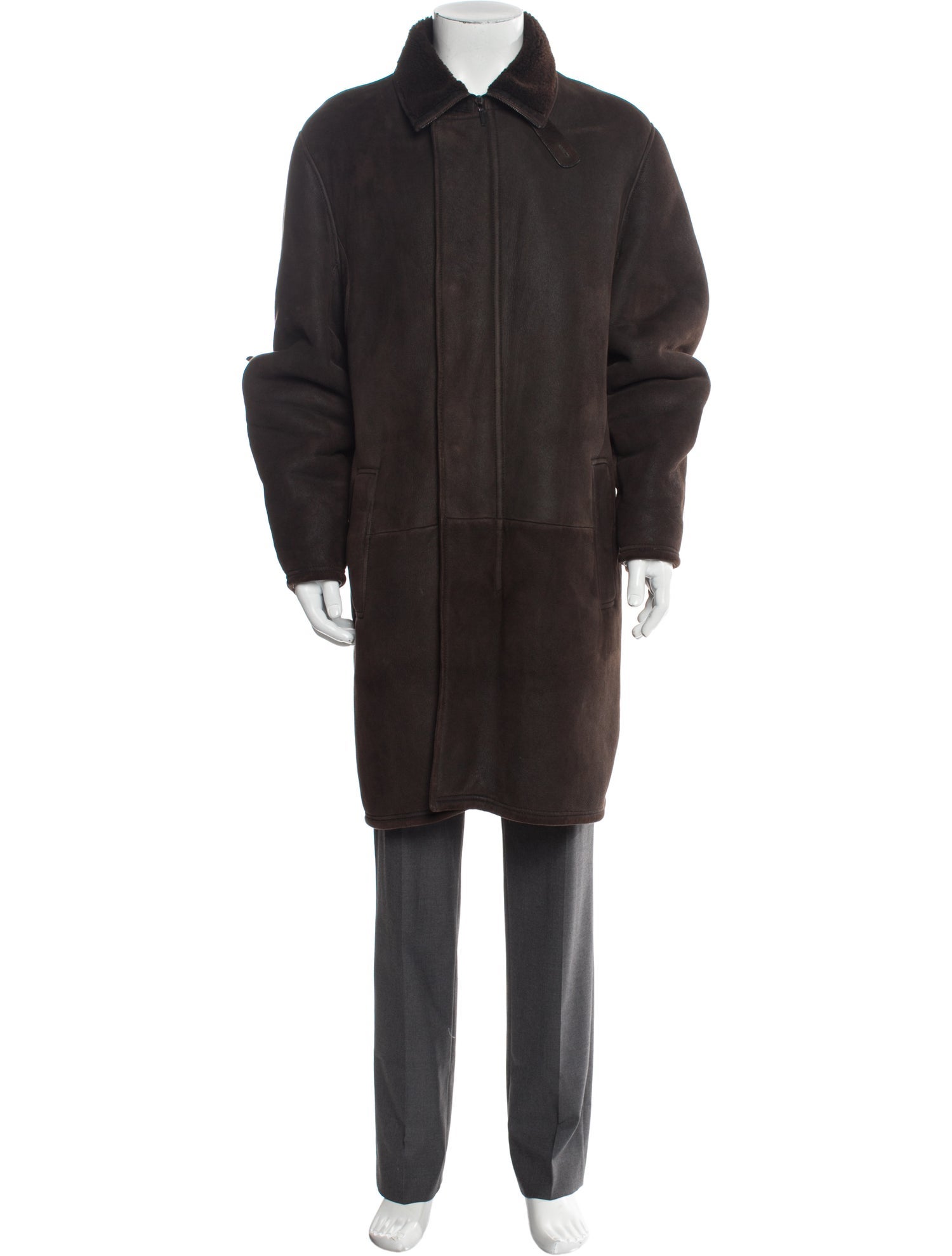 Calvin Klein Collection Vintage Leather Overcoat