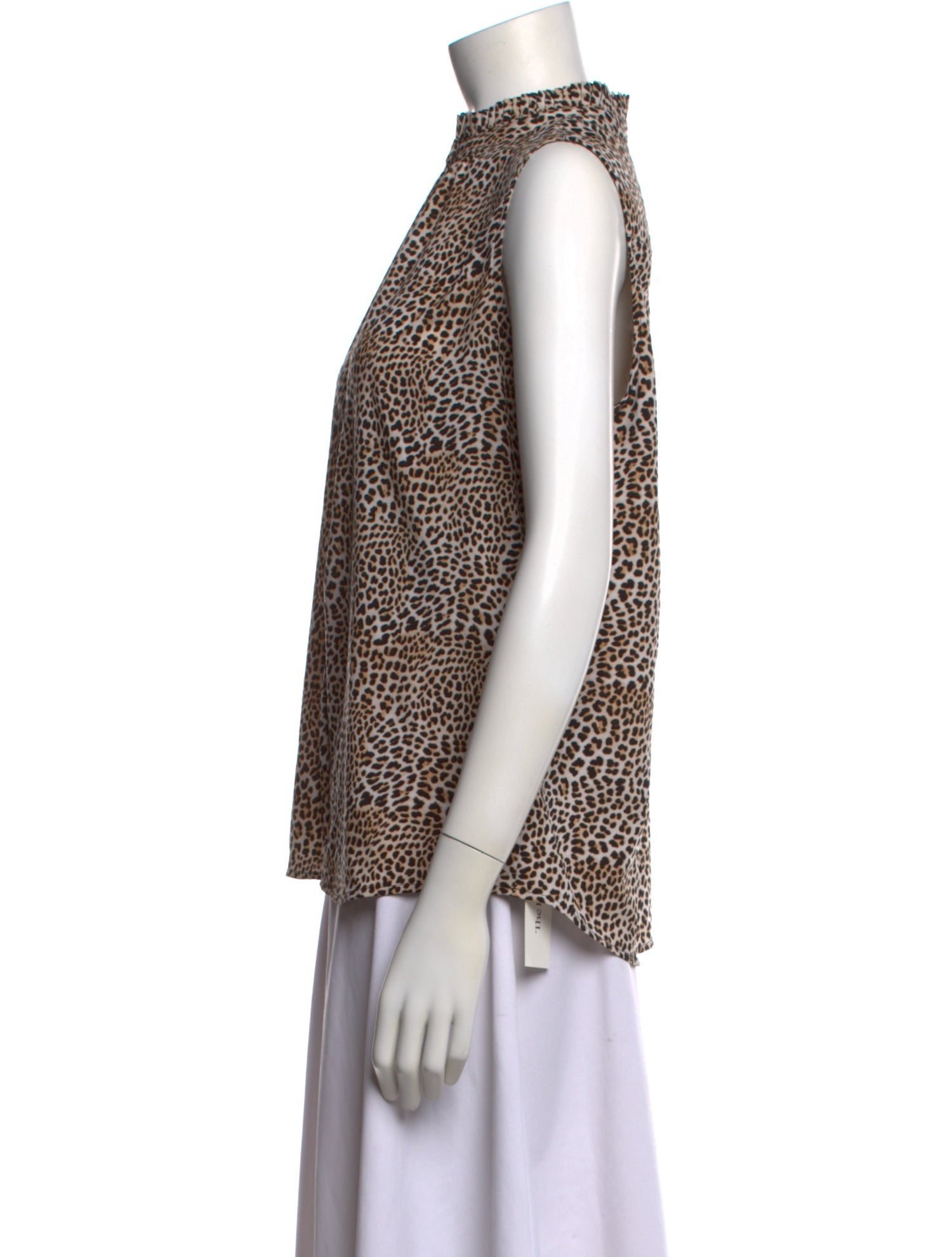 Calvin Klein Collection Animal Print Mock Neck Blouse