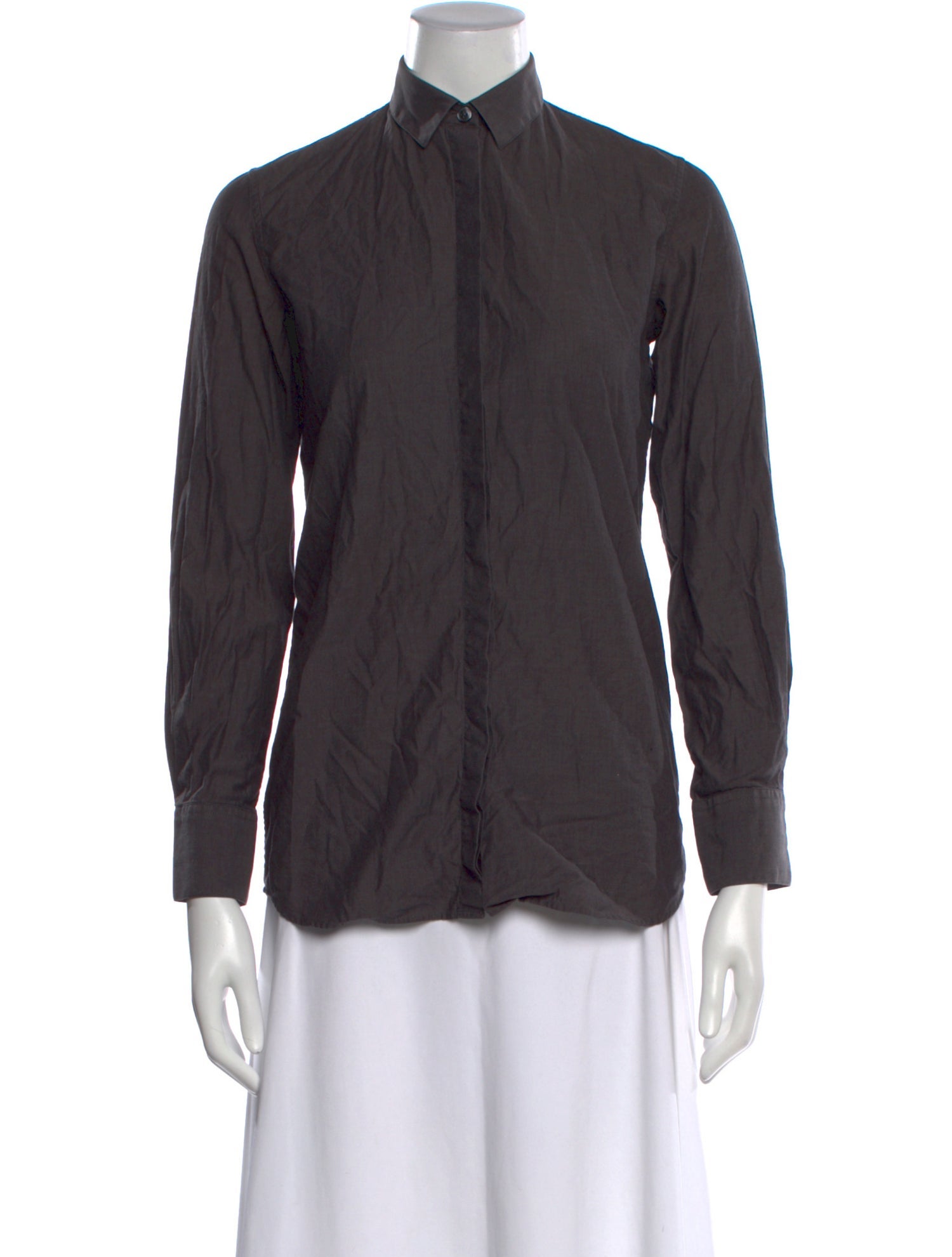 Calvin Klein Collection Long Sleeve Button-Up Top