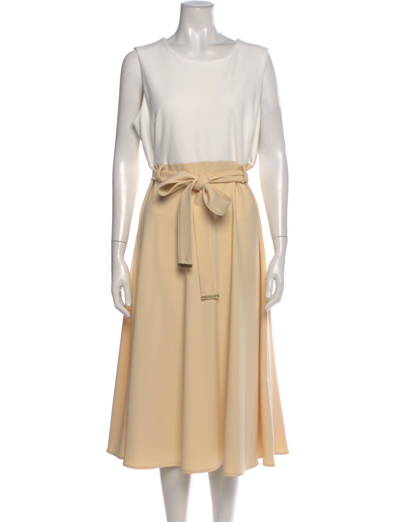 Calvin Klein Collection Scoop Neck Midi Length Dress