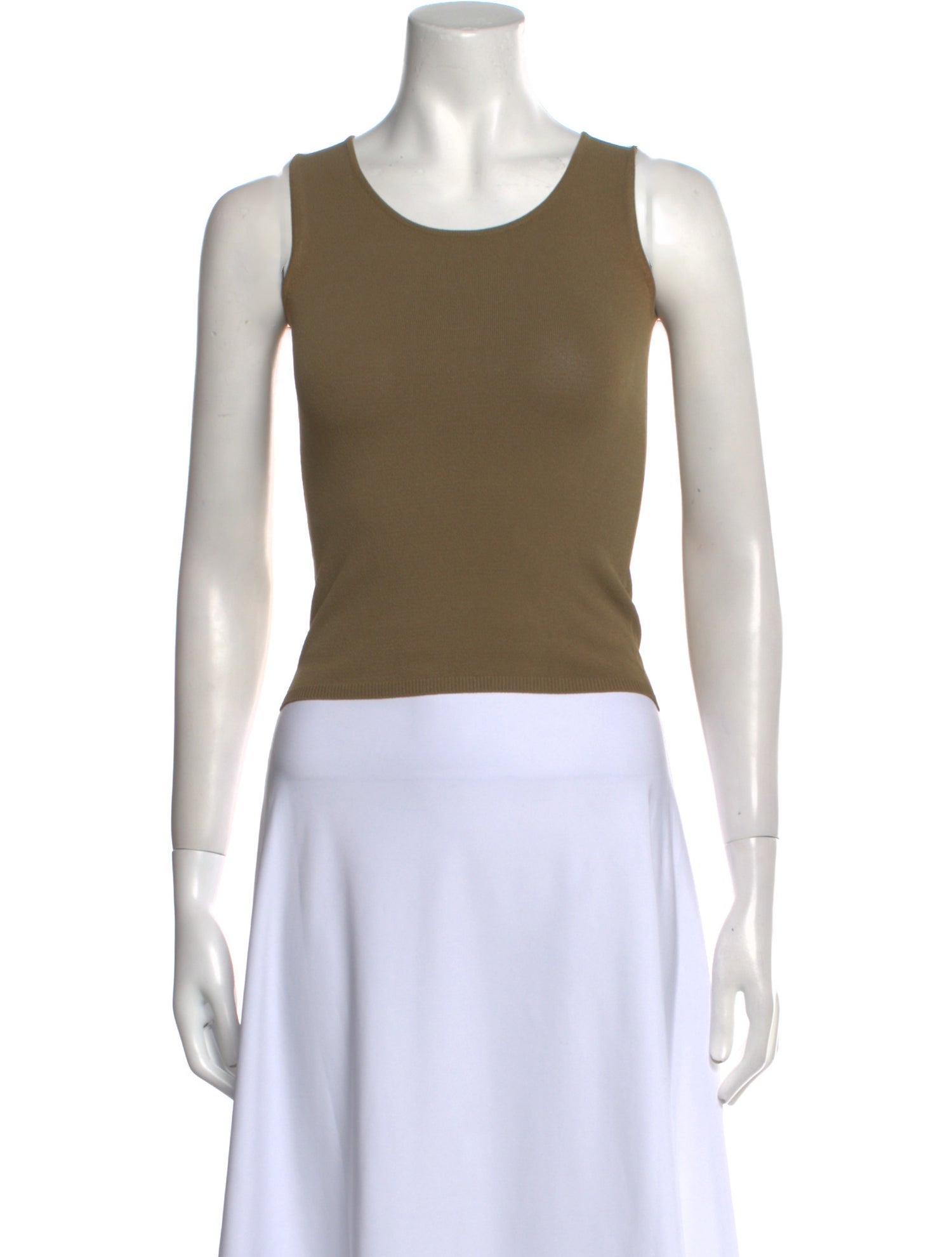 Calvin Klein Collection Scoop Neck Sleeveless Crop Top