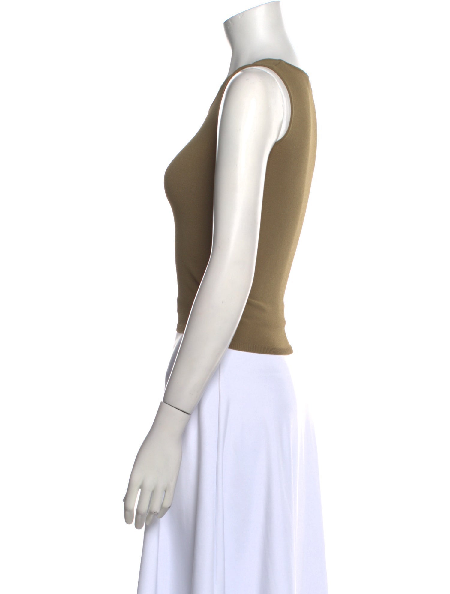 Calvin Klein Collection Scoop Neck Sleeveless Crop Top
