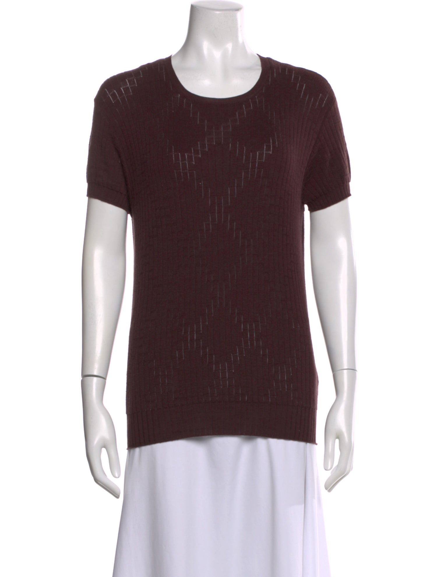 Calvin Klein Collection Patterned Crew Neck Top