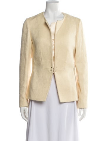 Pre-owned Calvin Klein Collection Virgin Wool Evening Jacket In Yellow