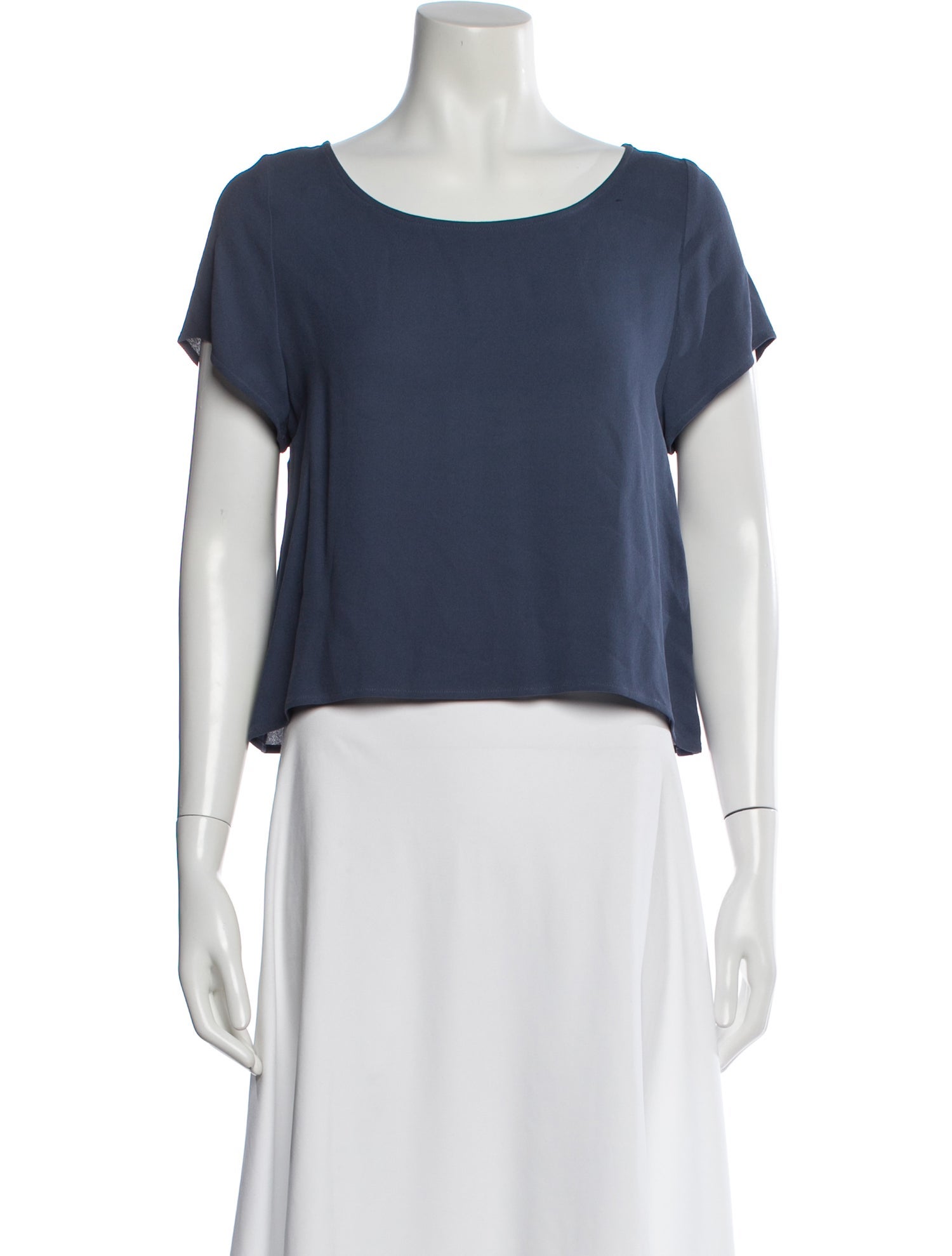 Calvin Klein Collection Silk Crew Neck Top
