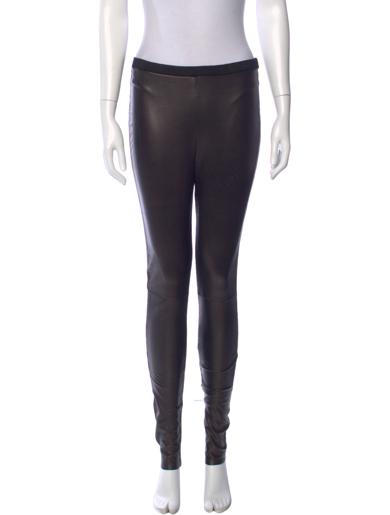Calvin Klein Collection Calf Leather Skinny Leg Pants