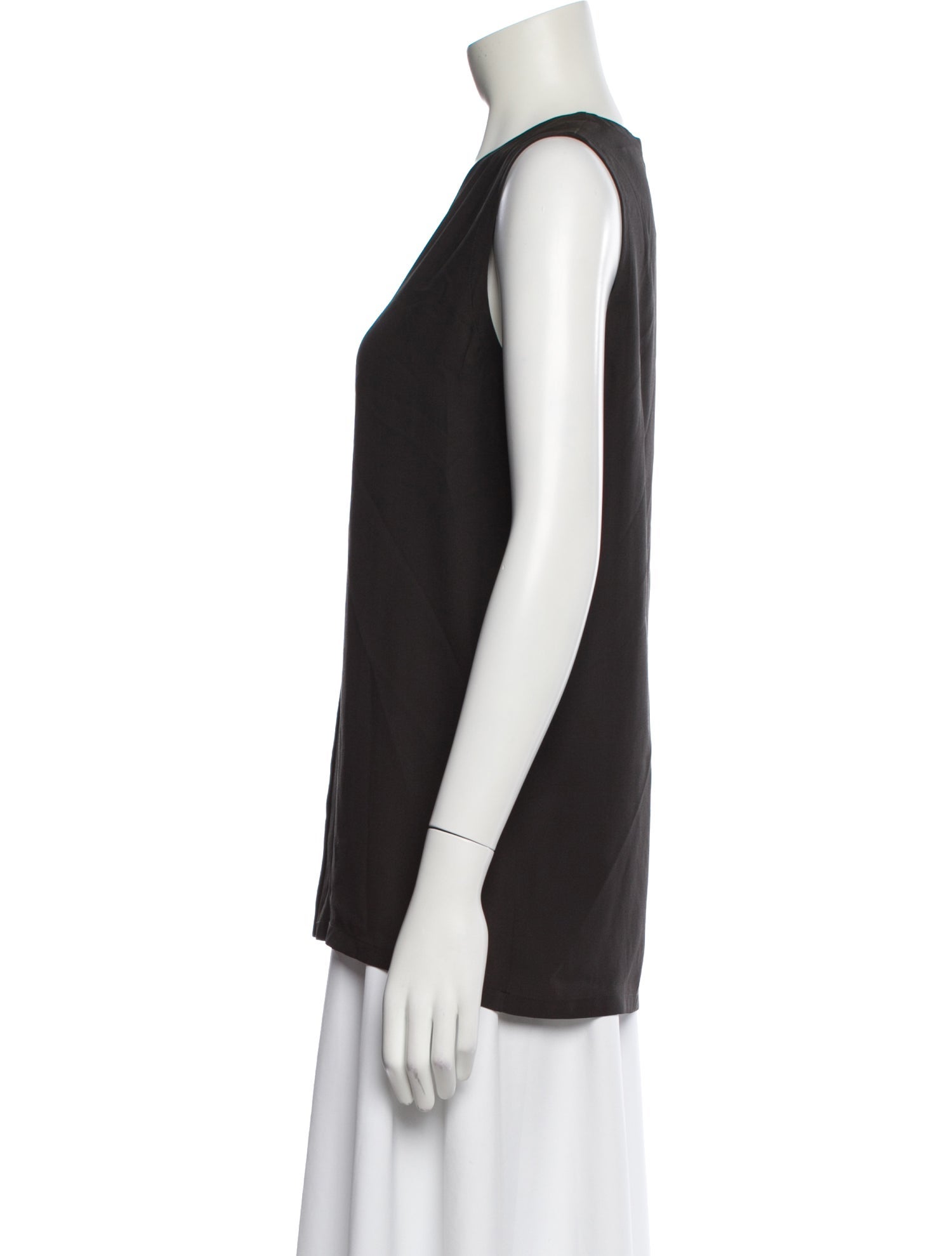 Calvin Klein Collection Silk V-Neck Button-Up Top