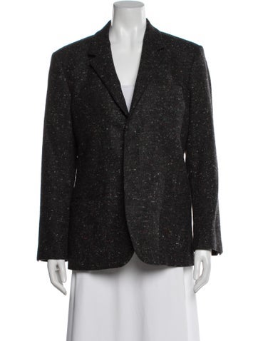 Pre-owned Calvin Klein Collection Wool Printed Blazer In Gray