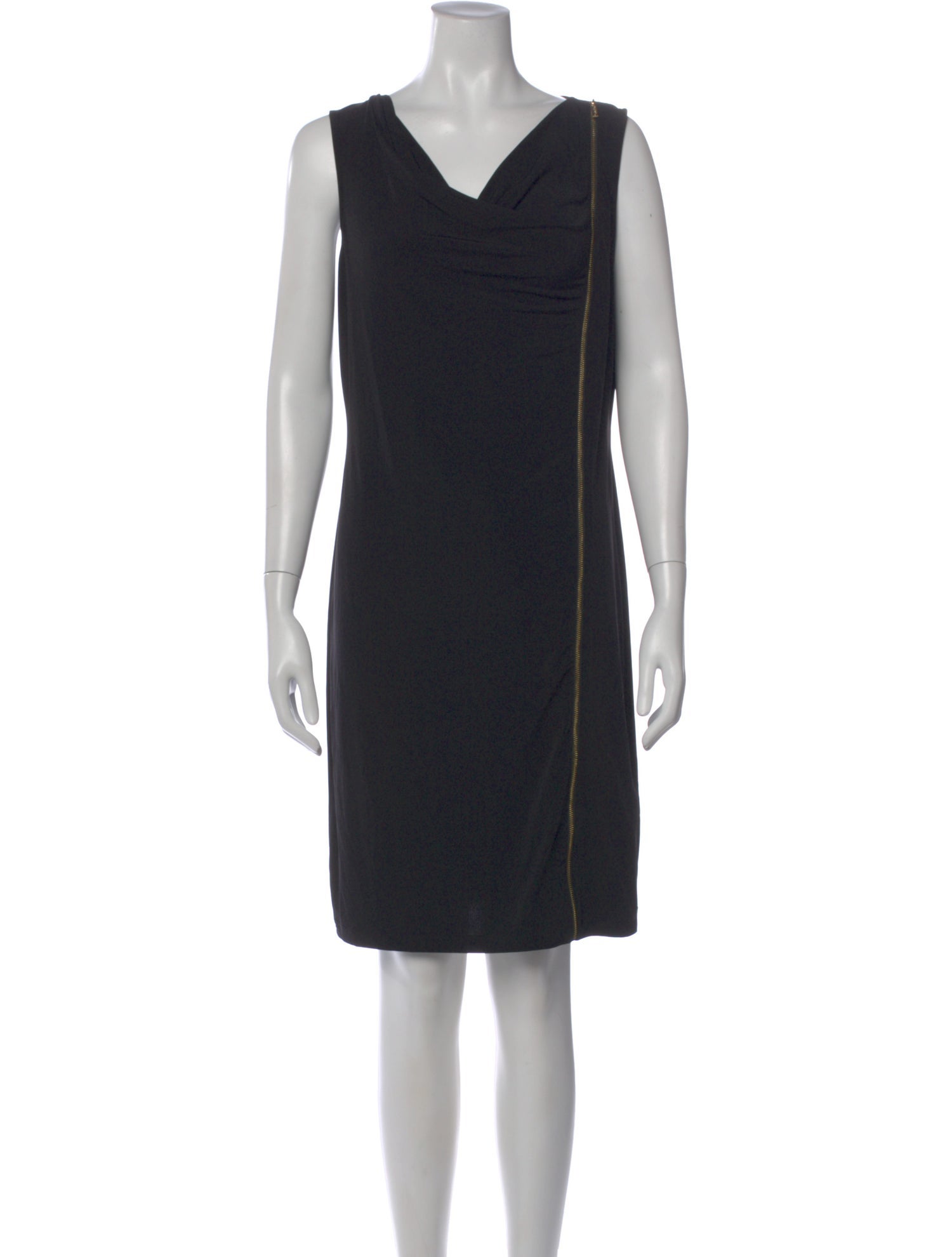 calvin klein black dress sleeveless Black Grid Pattern Sleeveless Cocktail Dress