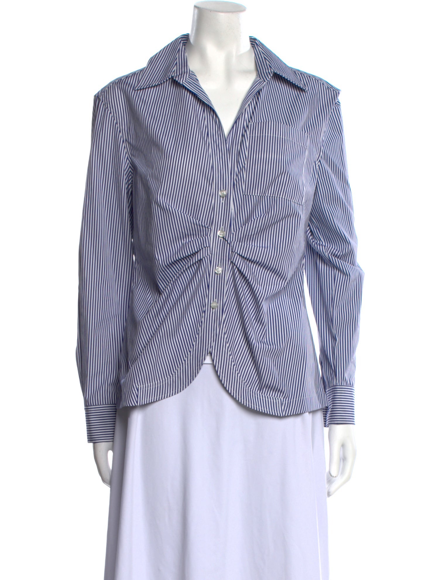 CÂLLAS MILANO Striped Long Sleeve Button-Up Top w/ Tags