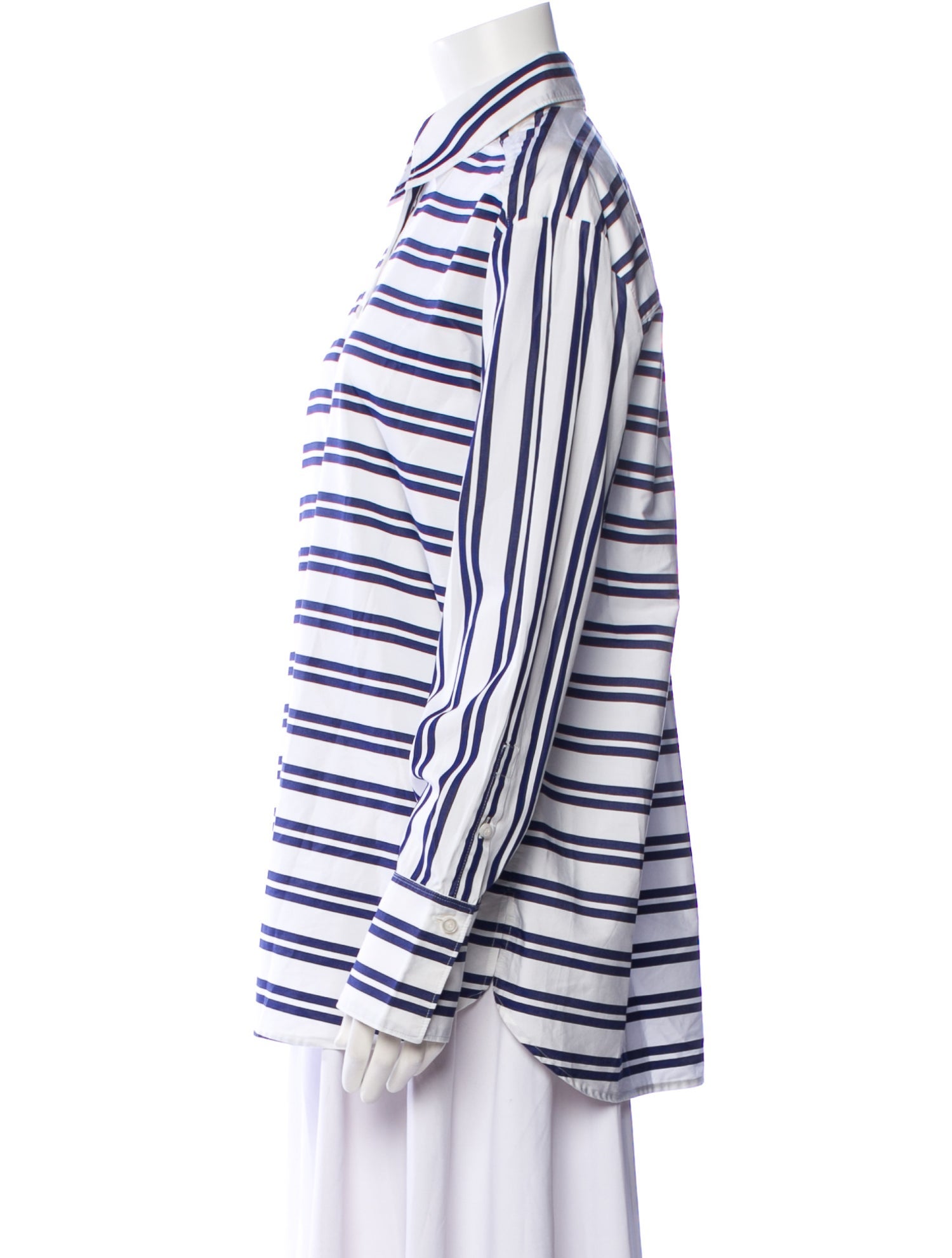 CÂLLAS MILANO Striped Long Sleeve Button-Up Top