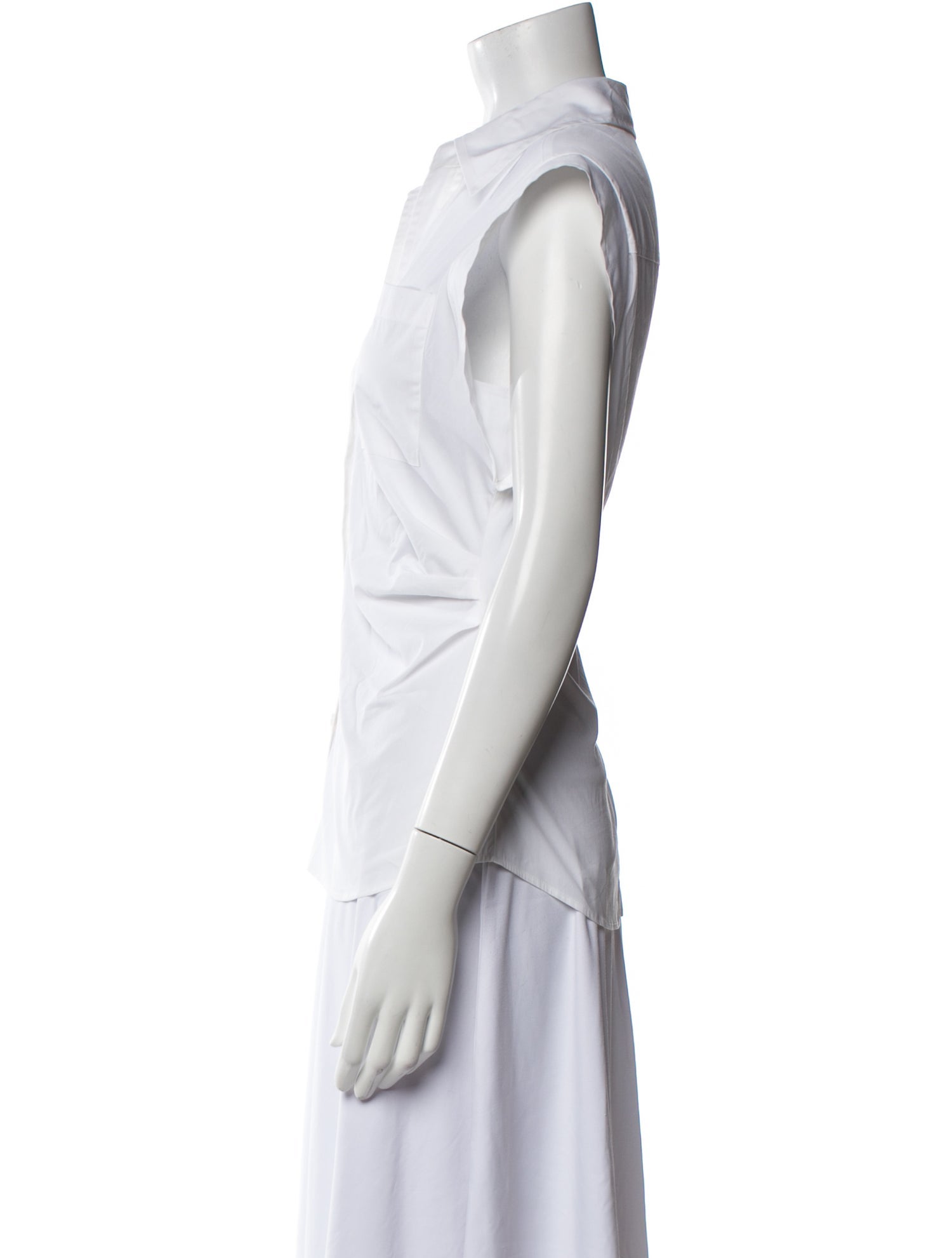 CÂLLAS MILANO V-Neck Short Sleeve Button-Up Top