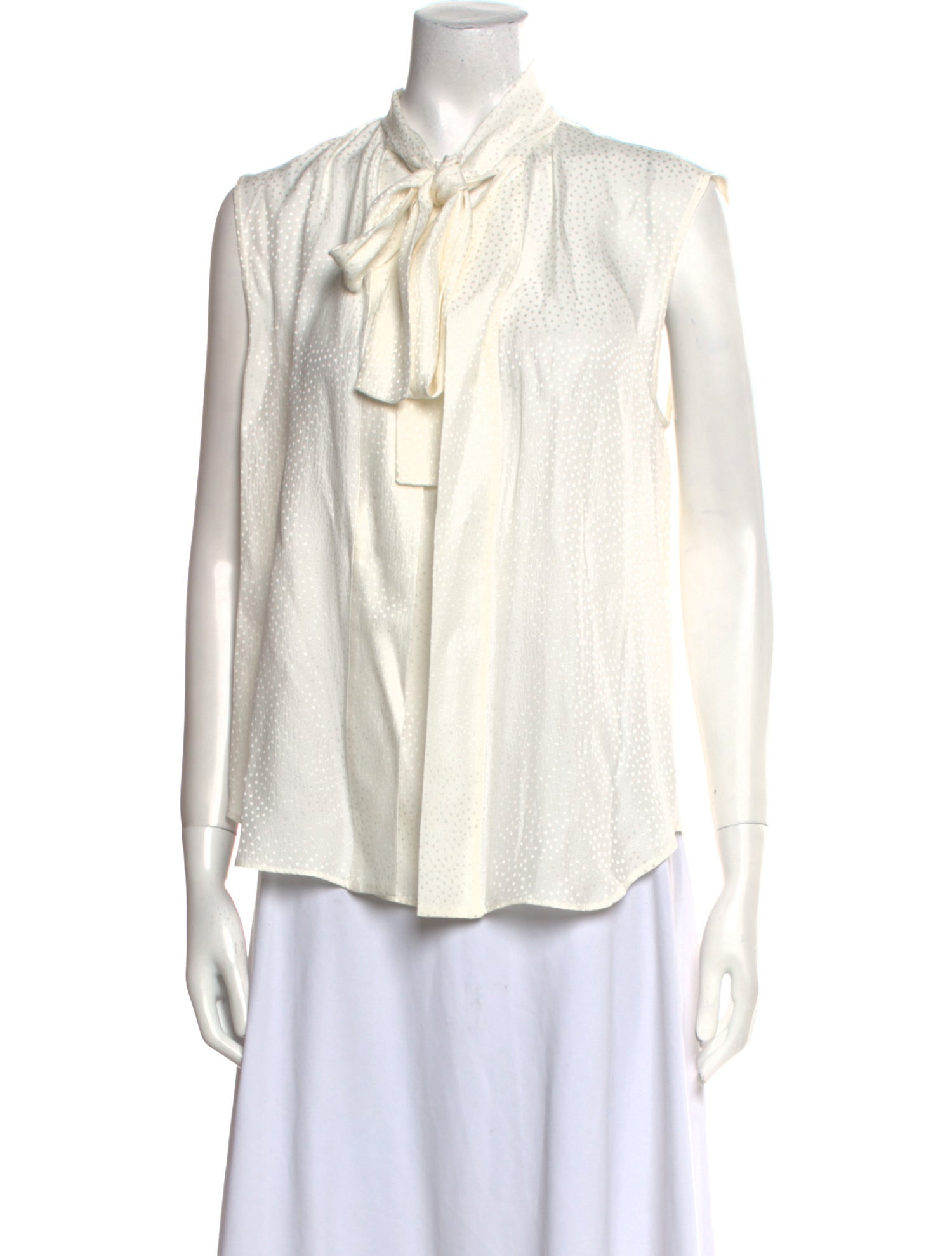 CÂLLAS MILANO Silk Tie Neck Button-Up Top