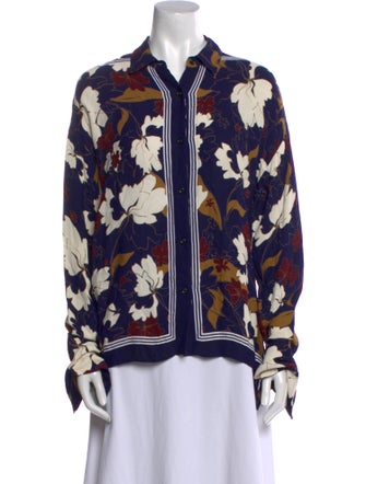 CÂLLAS MILANO Floral Print Long Sleeve Button-Up Top