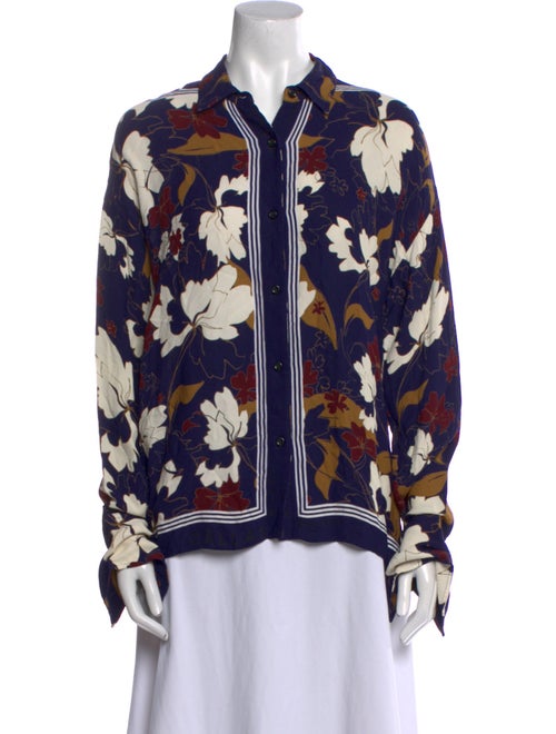 CÂLLAS MILANO Floral Print Long Sleeve Button-Up Top