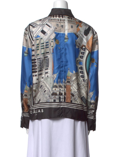CÂLLAS MILANO Silk Printed Button-Up Top