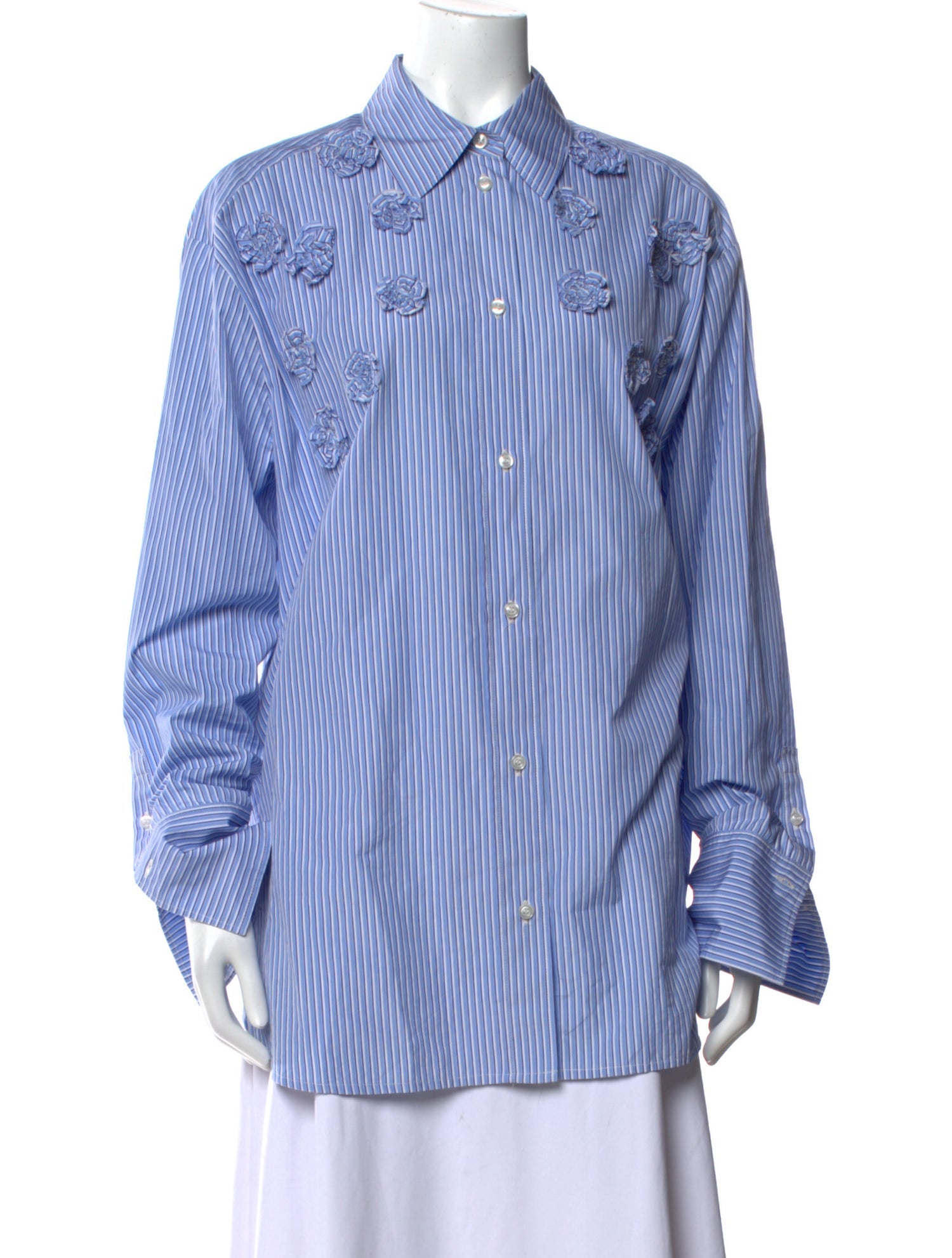 CÂLLAS MILANO Striped Long Sleeve Button-Up Top