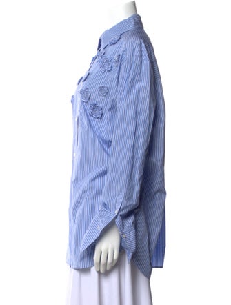 CÂLLAS MILANO Striped Long Sleeve Button-Up Top