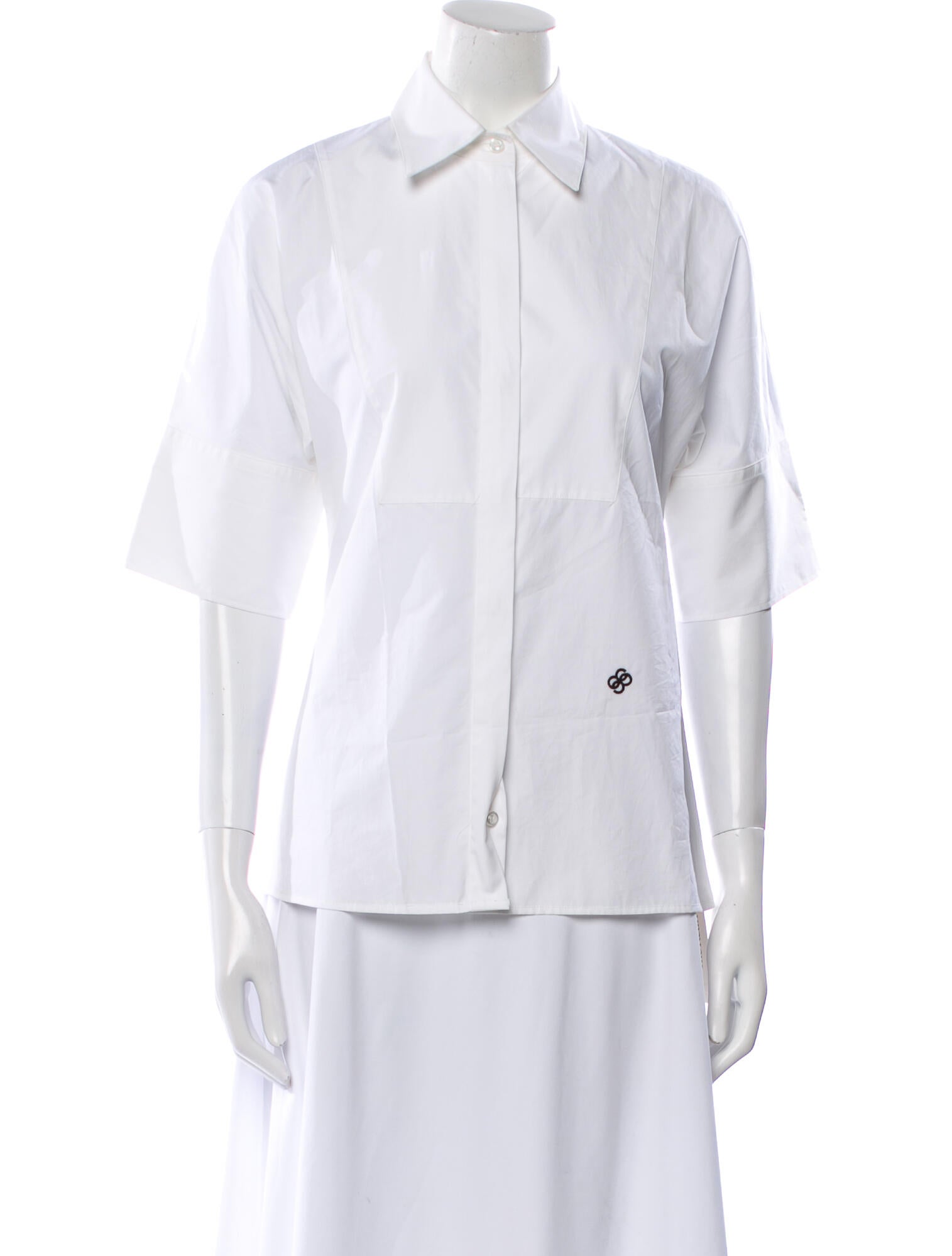 CÂLLAS MILANO Three-Quarter Sleeve Button-Up Top