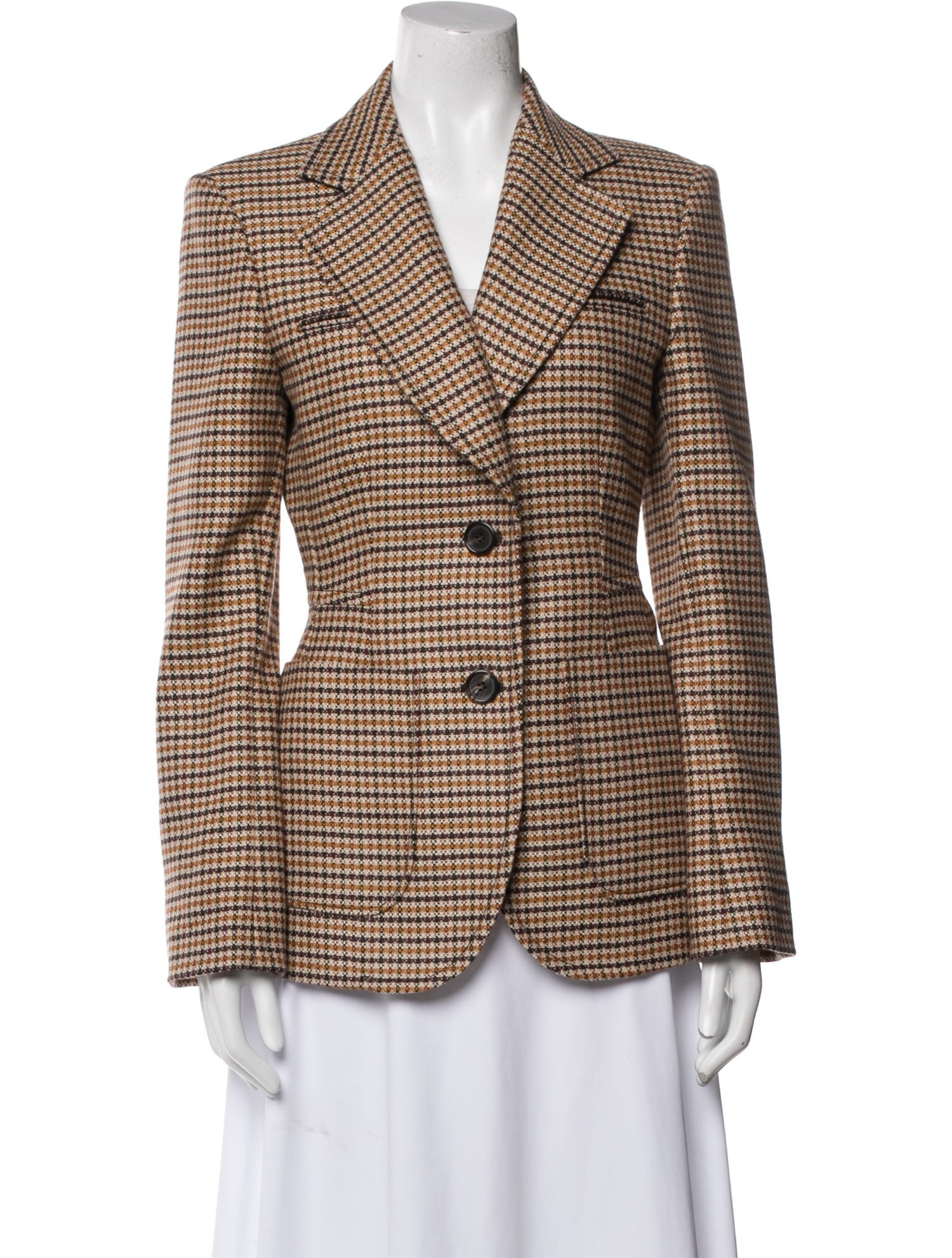 CÂLLAS MILANO Virgin Wool Plaid Print Blazer