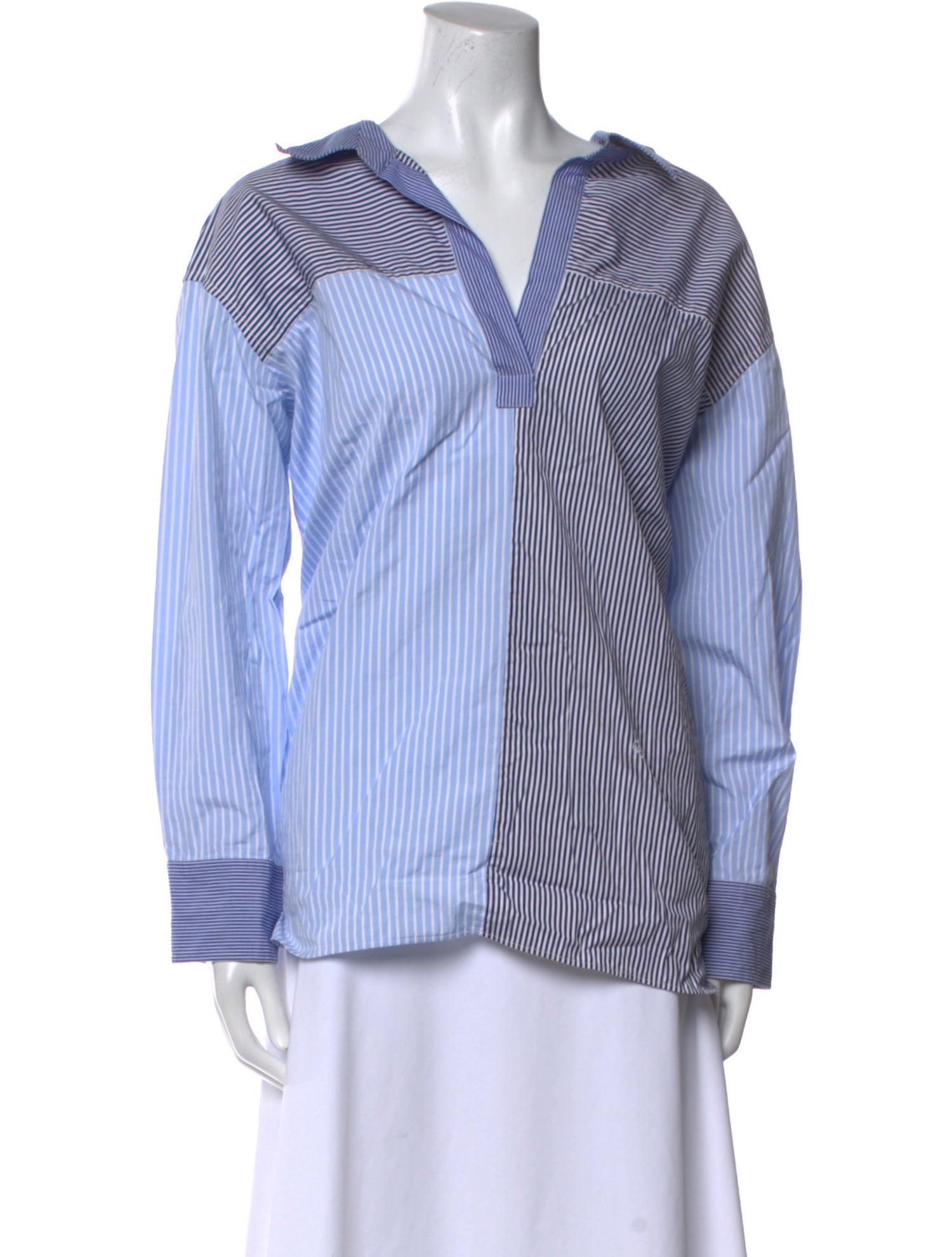 CÂLLAS MILANO Striped V-Neck Blouse