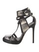 Camilla Skovgaard Snakeskin Animal Print T-Strap Pumps