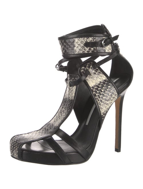 Camilla Skovgaard Snakeskin Animal Print T-Strap Pumps