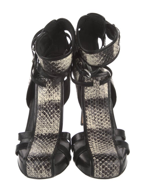 Camilla Skovgaard Snakeskin Animal Print T-Strap Pumps