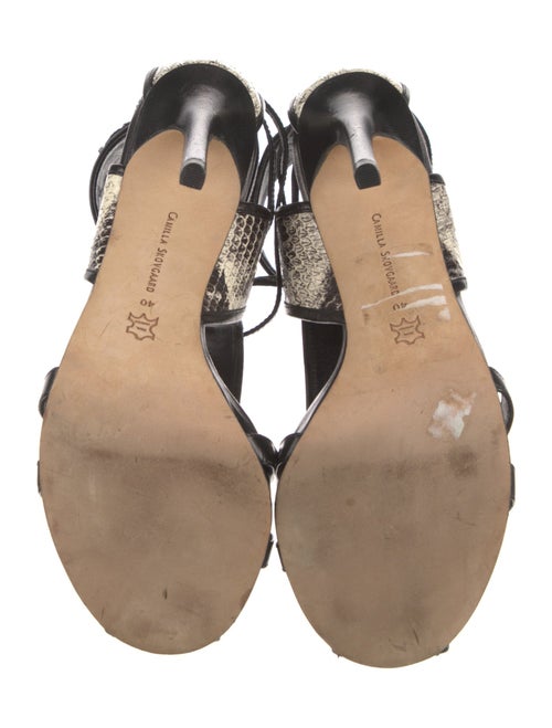 Camilla Skovgaard Snakeskin Animal Print T-Strap Pumps