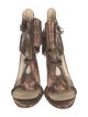 Camilla Skovgaard Leather Animal Print T-Strap Sandals