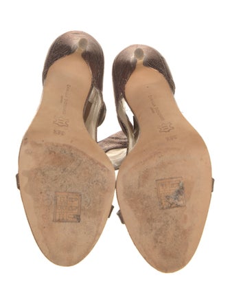 Camilla Skovgaard Leather Animal Print T-Strap Sandals