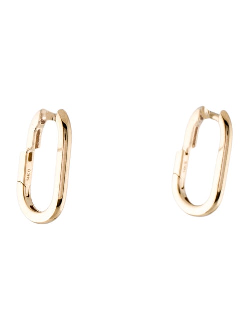 Candela 14K Polished Oval Hoop Earrings