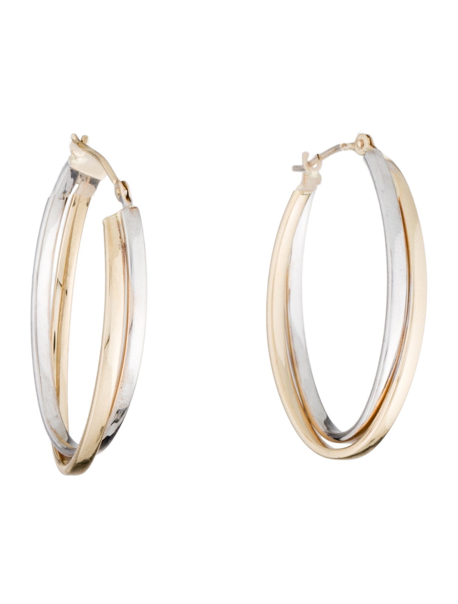 Candela 14K Two-Tone Oval Hoop Earrings