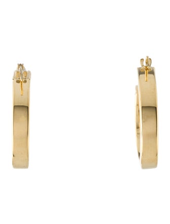 Candela 18K Polished Square Tube Hoop Earrings