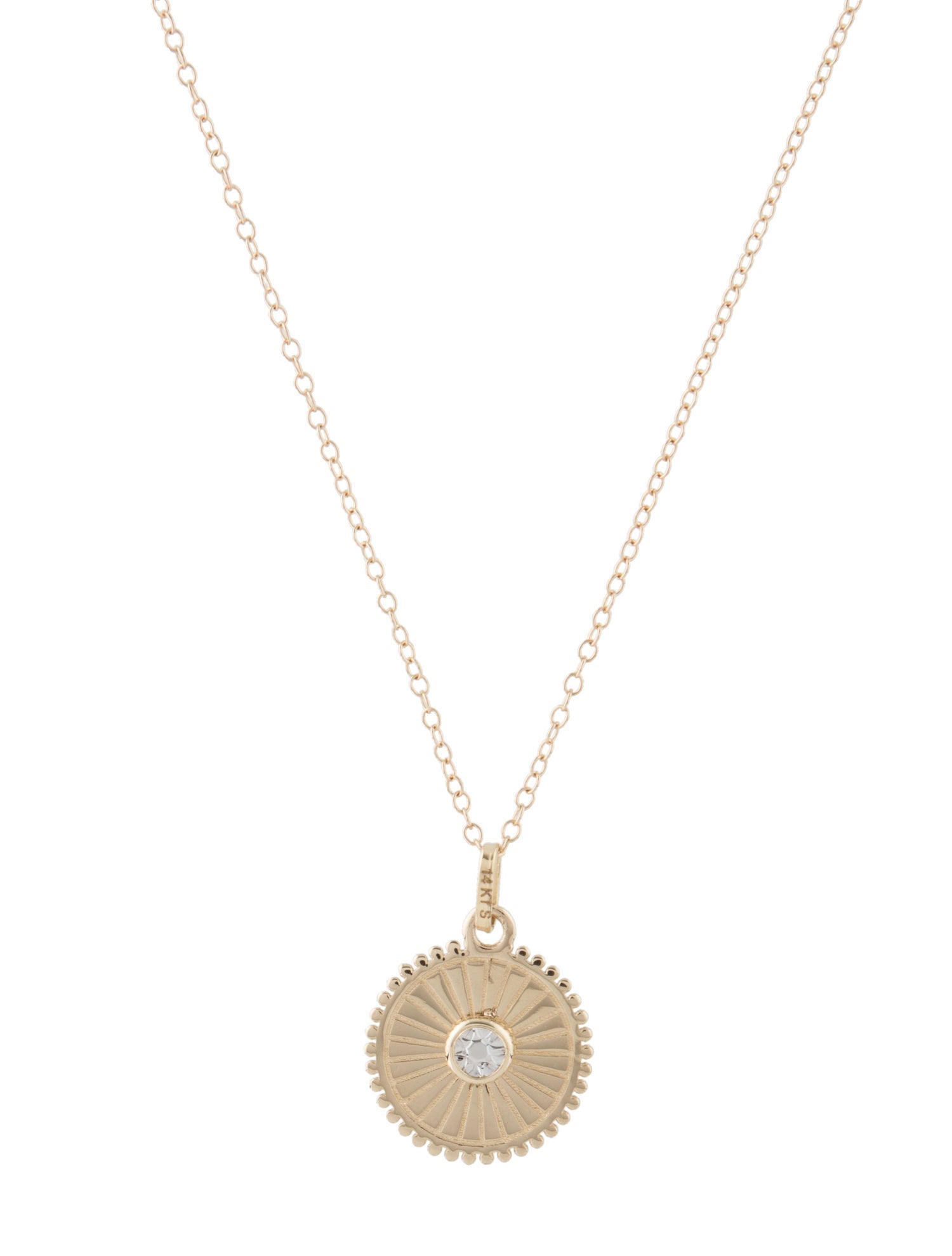 Candela 14K Starburst Circle Pendant Necklace
