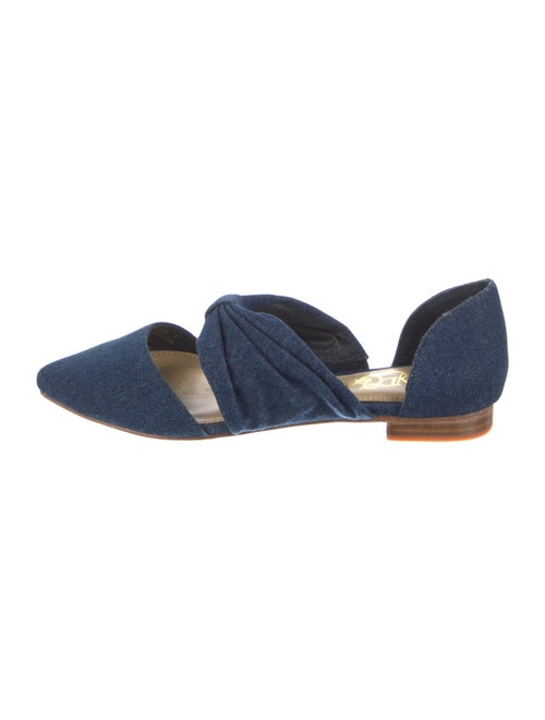 Candela Denim Pleated Accents D'Orsay Flats