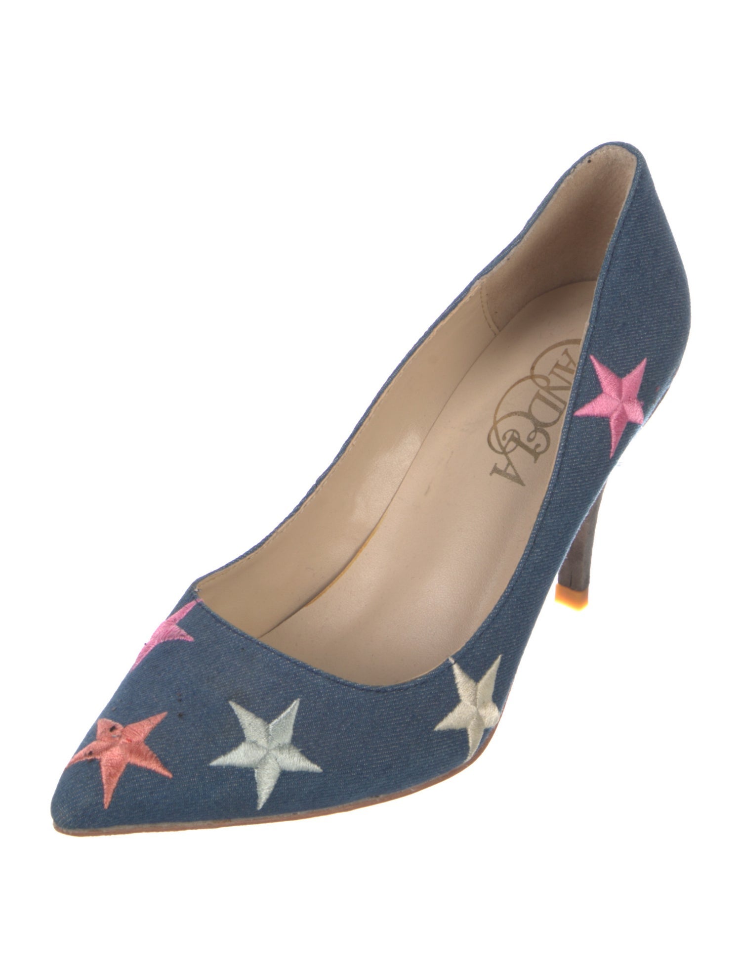 Candela Denim Printed Pumps