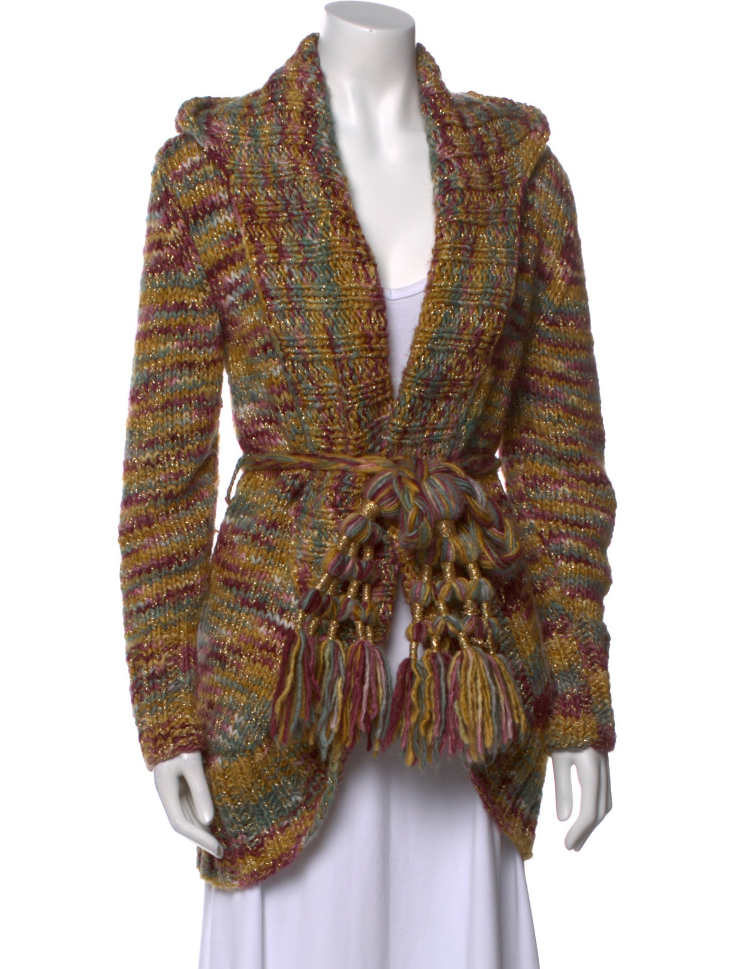 Candela Striped Plunge Neckline Sweater